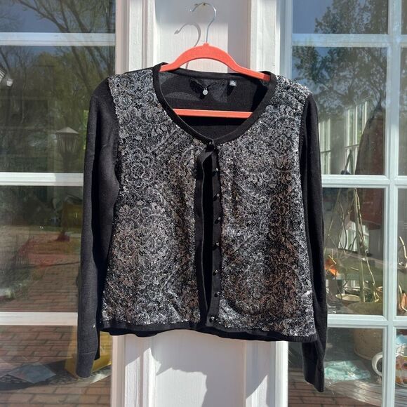 Anthropologie Knitted and Knotted Sequin Bauble Cardigan - Picture 4 of 7